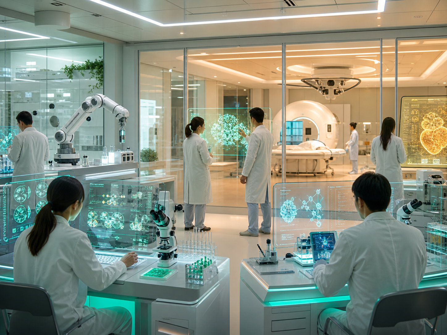 近未来的な医学研究ラボ
